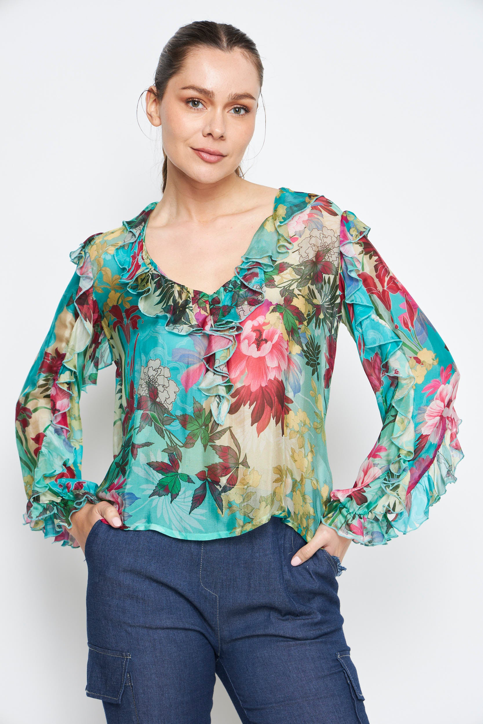 BLUSA DOLCE TURQUESA