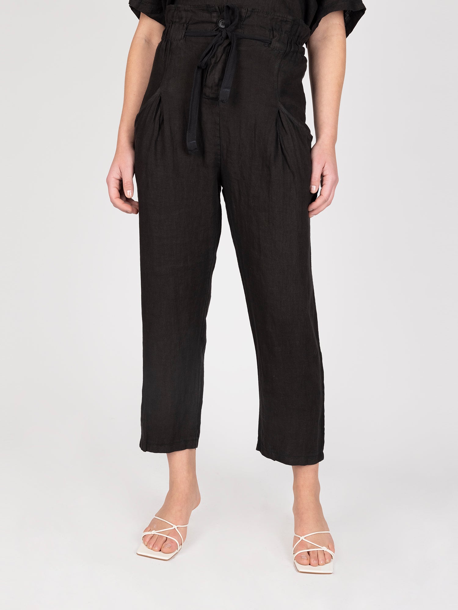 Pantalon Lino Negro Leidiro