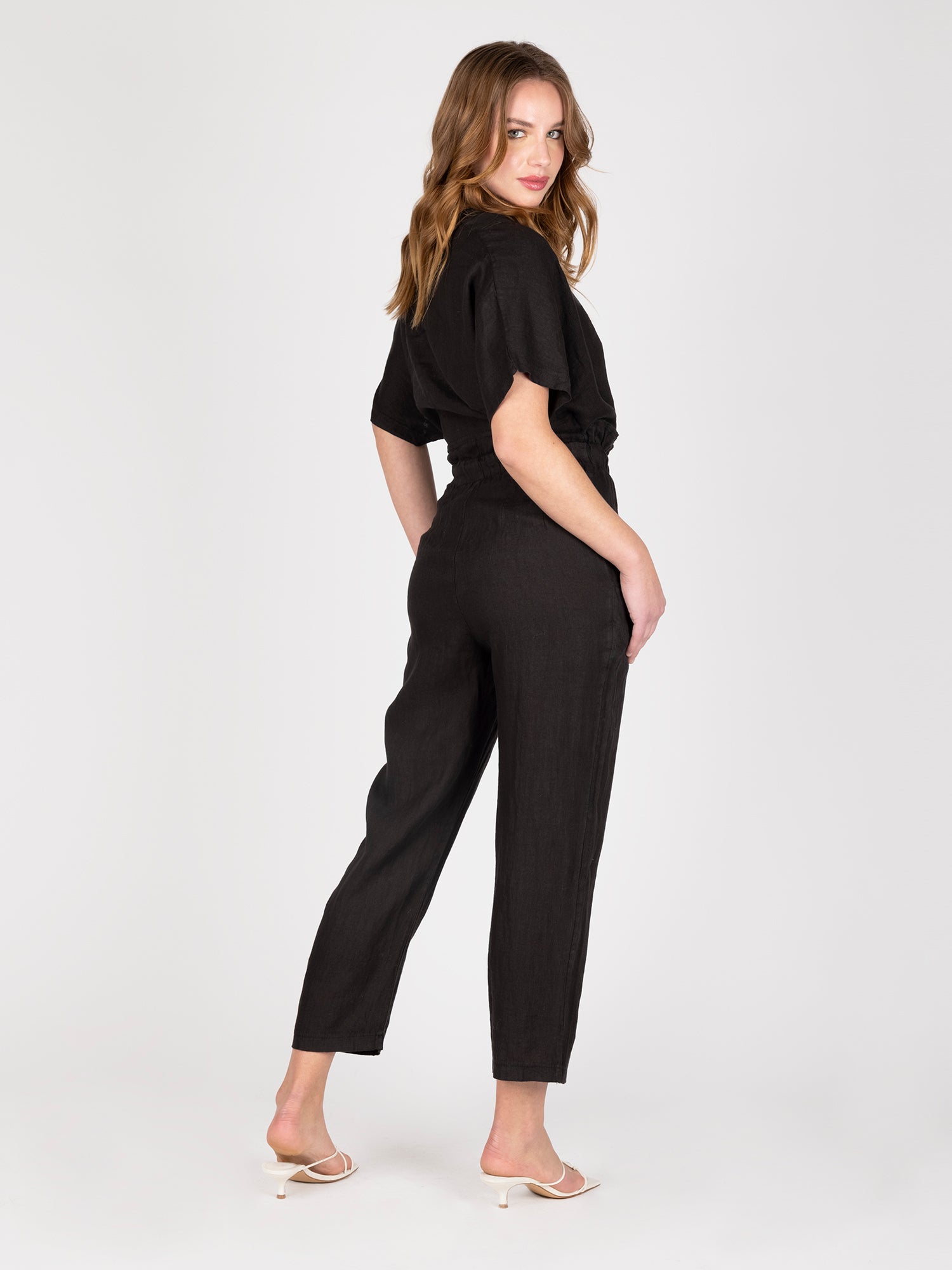 Pantalon Lino Negro Leidiro